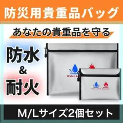耐火バッグ 2個 防災 耐水 防火袋 耐火袋 防火 防水 セーフティーバッグ