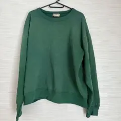 Hanes ヘインズ PREMIUM WEIGHT 緑色クルーネックトレーナー