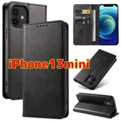 iphone13mini ケース 手帳 ブラック 黒 iPhone スマホ