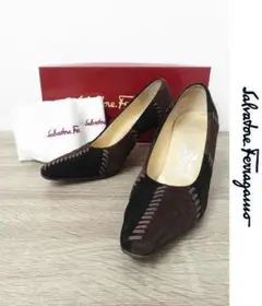 I186/salvatore ferragamo パンプス ツギハギ 24.5