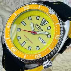 【新品仕上げ】セイコーSEIKOダイバーズ自動巻きスケルトン91207イエロー