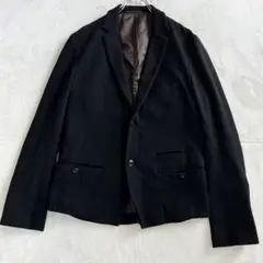 HALB テーラードジャケット L 黒 デザイン ウール チェンジポケット