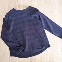 新品　グリーンレーベルリラクシング　ネイビー　ストライプ　トップス