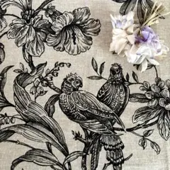 clarke&clarke 花と鳥のリネン