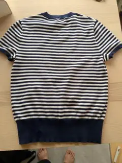 ネイビーと白のストライプ 半袖Tシャツ