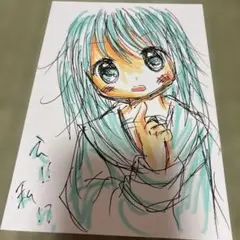 手描きイラスト。イラストボード。女の子
