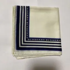 【未使用】Burberry バーバリー メンズハンカチ 白系