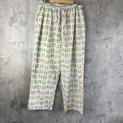Y5461古着　柄パンツ　パジャマパンツ　ピンク　90s Y2K