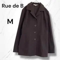 【Rue de B】ストレッチステンカラージャケットコート　Mブラウン　日本製