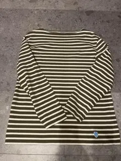 Orcival オーシバル オリーブ×エクリュ 七分袖カットソー サイズ5