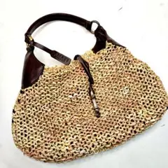 ANAYI ホーボー型 かごバッグ 麦わら ショルダー