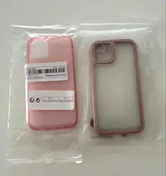 iPhone 12用　ピンクソフトケースセット