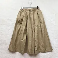 【カレンアッシュ】F モカ スカート カジュアル ギャザー フレア コットン