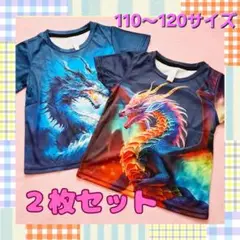 お買い得★新品★かっこいいドラゴンTシャツ 110〜120サイズ 2枚セット