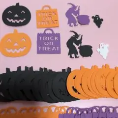 クラフトパンチ　パーツ　ハロウィン　かぼちゃ　魔女　おばけ　2色セット