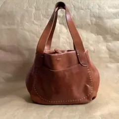 【ゲンテン】Genten トートバック 本革 美品　丸みを帯びたラウンドな形が良