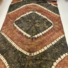 インド綿　染　タイダイ生地　ブラウン系　ファブリックカバー　未使用品