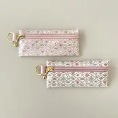 リバティ ラミネート ミニポーチ2個セット〈フォレストウェーブ〉
