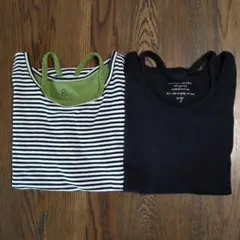 タンクトップ2枚　BOY'SROOM　La8bo rotory　黒　ボーダー