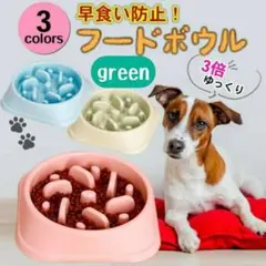 フードボウル ペット 犬 早食い防止 ボール ペット用品 ペットボウル 緑
