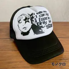 キャップ　帽子　Y2K アメカジ　ヒス系　ロック　ストリート　モノクロ　スター