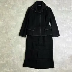 DOLCE u0026 GABBANA パイピング装飾デザインスーツ 黒 M イタリア製