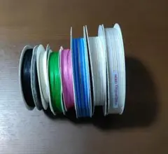 両面サテンリボン 全部７個中新品1個、写真４番新品に近い、ミリは写真で確認を。