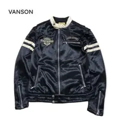 最高デザイン VANSON シングルライダースジャケット スカル 刺繍プリント