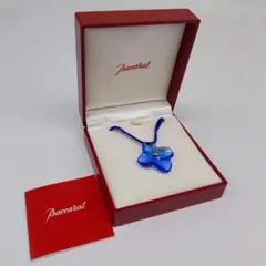 美品 Baccarat バカラ フラワー ネックレス K18 ブルー