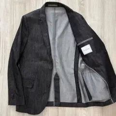 【極美品】IKKA LOUNGE テーラードジャケット ブラック デニム生地 S