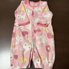 ウサギ柄ロンパース 50-60cm ピンク