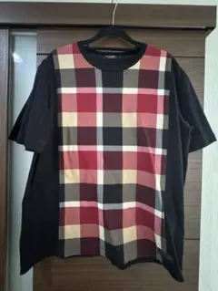ブラックレーベルクレストブリッジ　チェックTシャツ　ブラック　Mサイズ