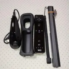 wiiリモコン　黒　フルセット　センサーバー黒付き