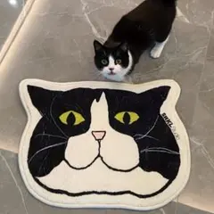 かわいい猫の頭のパターンエリアラグ