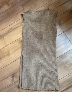 ミラオーウェン ハイネックオーガニックノースリニット ノースリーブ
