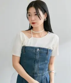 Kastane テレコワンショルTee オフショルダー