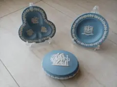 ウエッジウッド・ジャスパーブルー 陶器 小皿・小物入れ セット