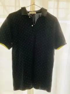 メンズ　KLEIN PLUS HOMME 黒ドットポロシャツ 48