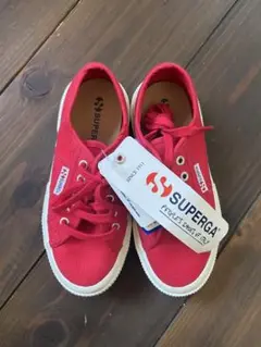【新品未使用】SUPERGA 赤 レッドキッズスニーカーsize 18.5cm