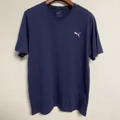 Puma プーマ ネイビー Vネック Tシャツ L