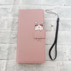 そ　Google Pixel 6a ケース 手帳型　ピンク うさぎ　シャイニー
