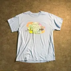 【ヴィンテージ】イベントTシャツ 水色 SM34 スポンサー古着used アート