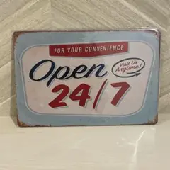 ブリキ看板 OPEN プレート 壁飾り インテリア 小物 アメカジ レトロ