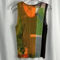 【極美品】2001 PLEATS PLEASE 総柄 プリーツ ノースリーブ