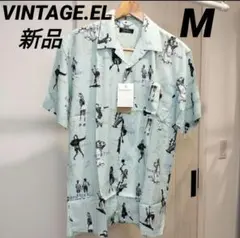 最安値　新品　アロハシャツ　オープンカラー　レーヨンシャツ　グリーン系　M