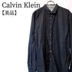 【美品】Calvin Klein　総柄　ロゴ入り　長袖シャツ