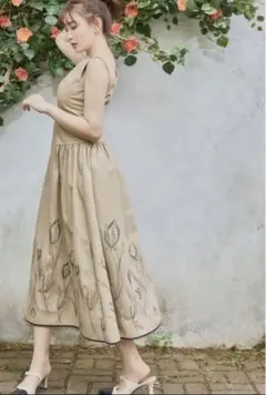 Herlipto Tulip Cotton Blend Midi Dress