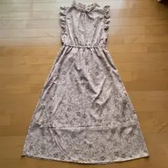 【極美品】GRL グレイル　花柄フリルノースリーブフレアワンピース　Lサイズ
