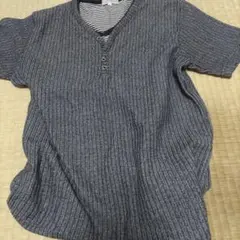 新品！未使用！VILLAND リブ編み ボタン付き重ね着風Tシャツ LLサイズ