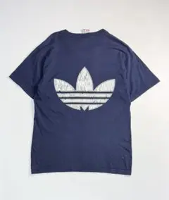 80s USA製 adidas 万国旗タグ Tシャツ トレフォイル　両面デカロゴ